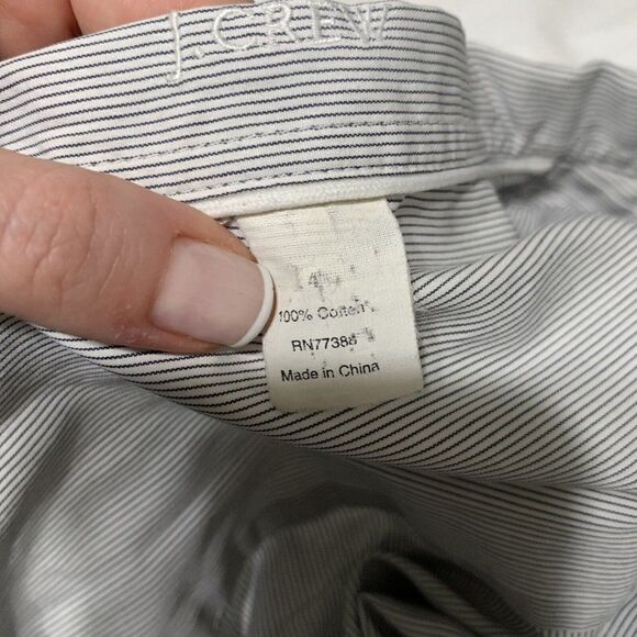 J Crew Womens White Gray Striped Long Sleeve Button Down Work Career Top 4 Small - Picture 3 of 3